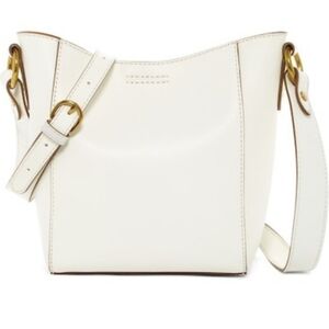 FRYE Harness Leather Bucket Off White Leather Bag
